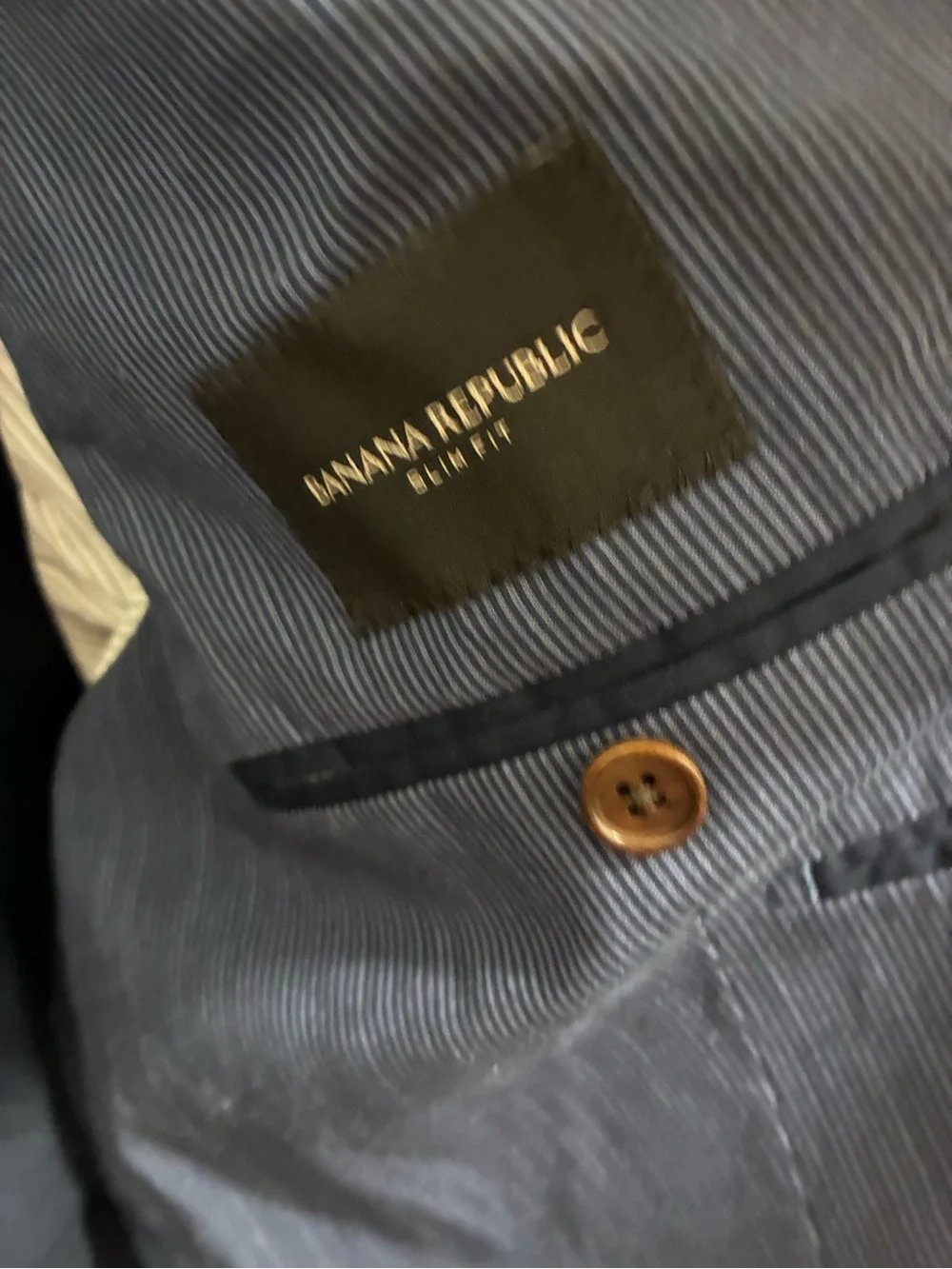 Banana Republic Blue Textured Notch-Lapel Sport Coat